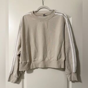 Old navy Beige Sweatshirt with White Stripes